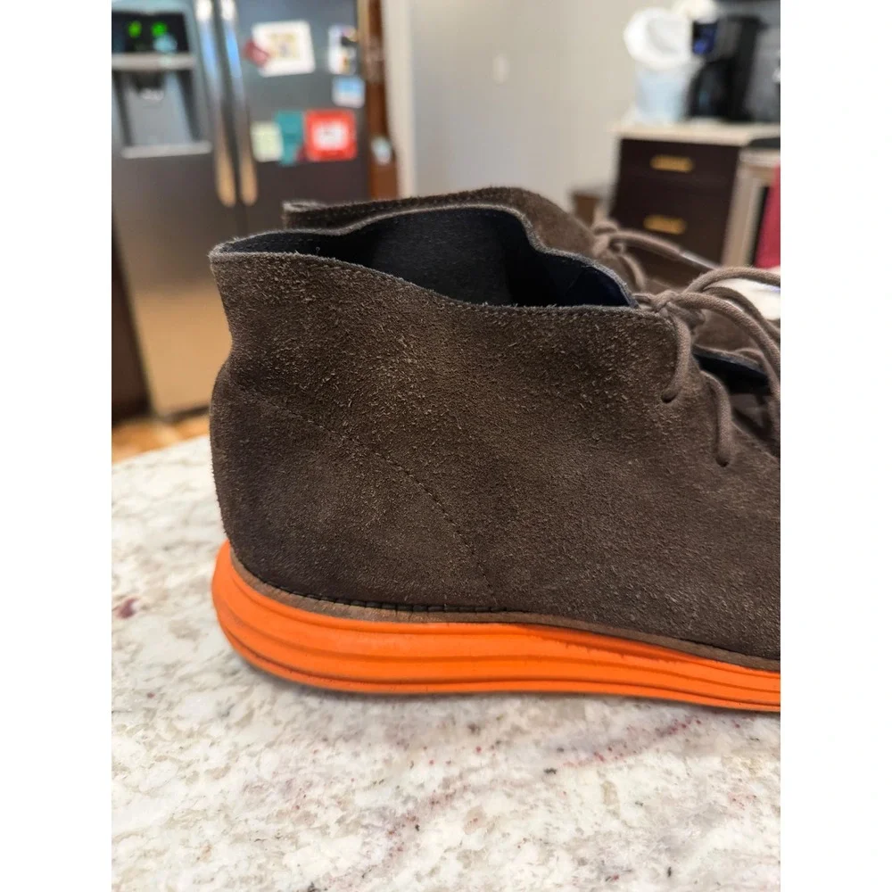 Cole‎ Haan LunarGrand Chukka Boots Mens 9.5 Brown Suede Orange Lunarlon C11187